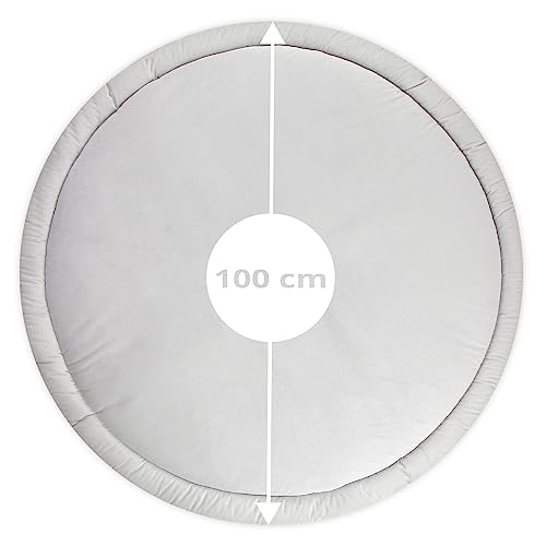 Vloerkussen kinderen 100 cm - gezellige hoek kinderkamer vloermatras rond kruipdeken voor baby gewatteerde uilen - Afbeelding 4