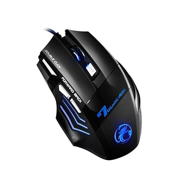 ENTWINO iMiceX7 Gaming Mouse 7 Buttons RGB Light Sports Design for Laptops & PC, Braided Wired Optical Gaming Mouse