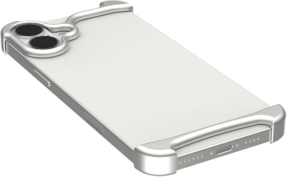 Luxury Arc Case Luxury Aluminum Metal Bumper Phone Pulse Case For IPhone13 14 15 16 Pro Max 16Pro Plus Urban Lightweight Phone Cover,Silver,For iPhone 14 Pro