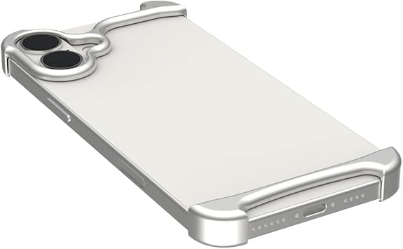 Luxury Arc Case Luxury Aluminum Metal Bumper Phone Pulse Case For IPhone13 14 15 16 Pro Max 16Pro Plus Urban Lightweight Phone Cover,Silver,For iPhone 14 Pro