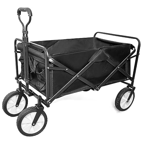 Chariot De Jardín Plegable con Manija Ajustable, Capacidad 150Kg y 252L, Ruedas de Goma, Ideal para Camping y Playa miniatura 1