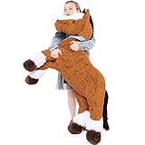 Tezituor 47 Inch Darkbrown Horse Stuffed Animal, 4ft Giant Realistic Stuffed Pony Plush Toy, Ride-On Horse Plush Body Pillow for Girls, Boys & Horse Lovers Christmas Party Gift