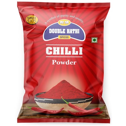 Image of Double Hathi Red Chilli Powder 200gm - Pure Lal Mirch Powder with No Added Flavours or Colours - Natural Spices for Authentic Indian Cuisine - Fresh and Aromatic Mirchi Powder