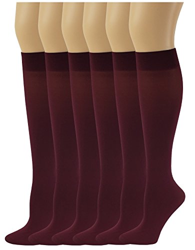 Image of SUMONA 6 Pairs Women Opaque Stretchy Spandex Knee High Trouser Socks