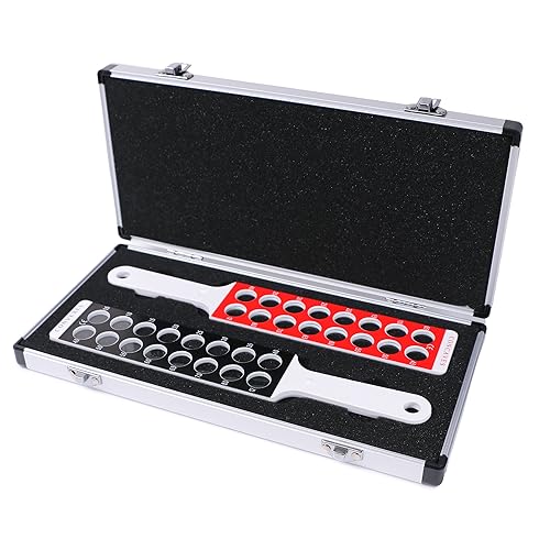 Image of 32 Lenses Optical Retinoscopy Rack Lens Set Ophthalmic Optometry Equipment for Quick Examination of Diopter Spectacles with a Aluminum Case