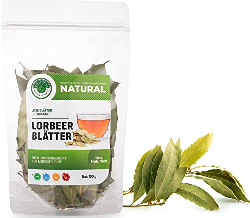 Lorbeerblätter ganz und getrocknet 100 g I Lorbeer Blätter tee 100% rein und naturbelassen I biologieschem Anbau I premium qualität von Natural Welt Cover