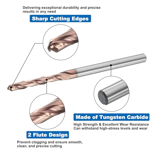 Image of HARFINGTON Ball Nose End Mill 2 Flute 5 /32 inch Diameter 3 /16 inch Shank Tungsten Carbide Uncoated Spiral CNC Router Bits 1-1 /8 inch Cutting Length Single End Ball for Carving Engraving Grinding