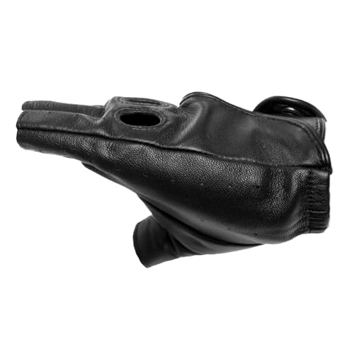 Image of Barcelona Black Fingerless Unlined Sheepskin Gloves