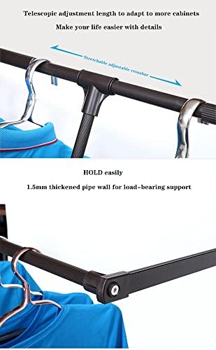 Adjustable Pull Down Closet Rod - Soft-Close Wardrobe Rail Organizer for Clothes - Side Mounted Hanging System - Space-Saving Closet Storage Solution