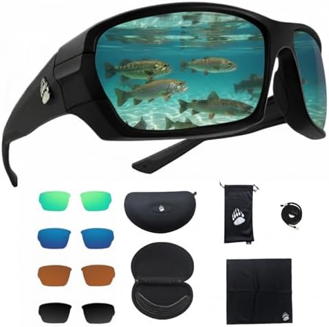 Fishing Glasses Pro Kit - Polarized Sunglasses With 4 Lenses for ...