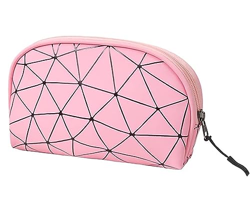 Image of House of Quirk Makeup Handy Bag Travel Cosmetic Organizer Bag Large Zipper Pouch Toiletry Bag for Women (Pink)