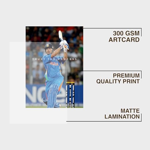 Image of CodersParadise inchTrust The Process inch Cricket Legend Poster Frame | Premium A4 Motivational Wall Art for Bedroom, Office & Gaming Setup | Inspiring Sports Decor for Players, Fans & High-Achievers