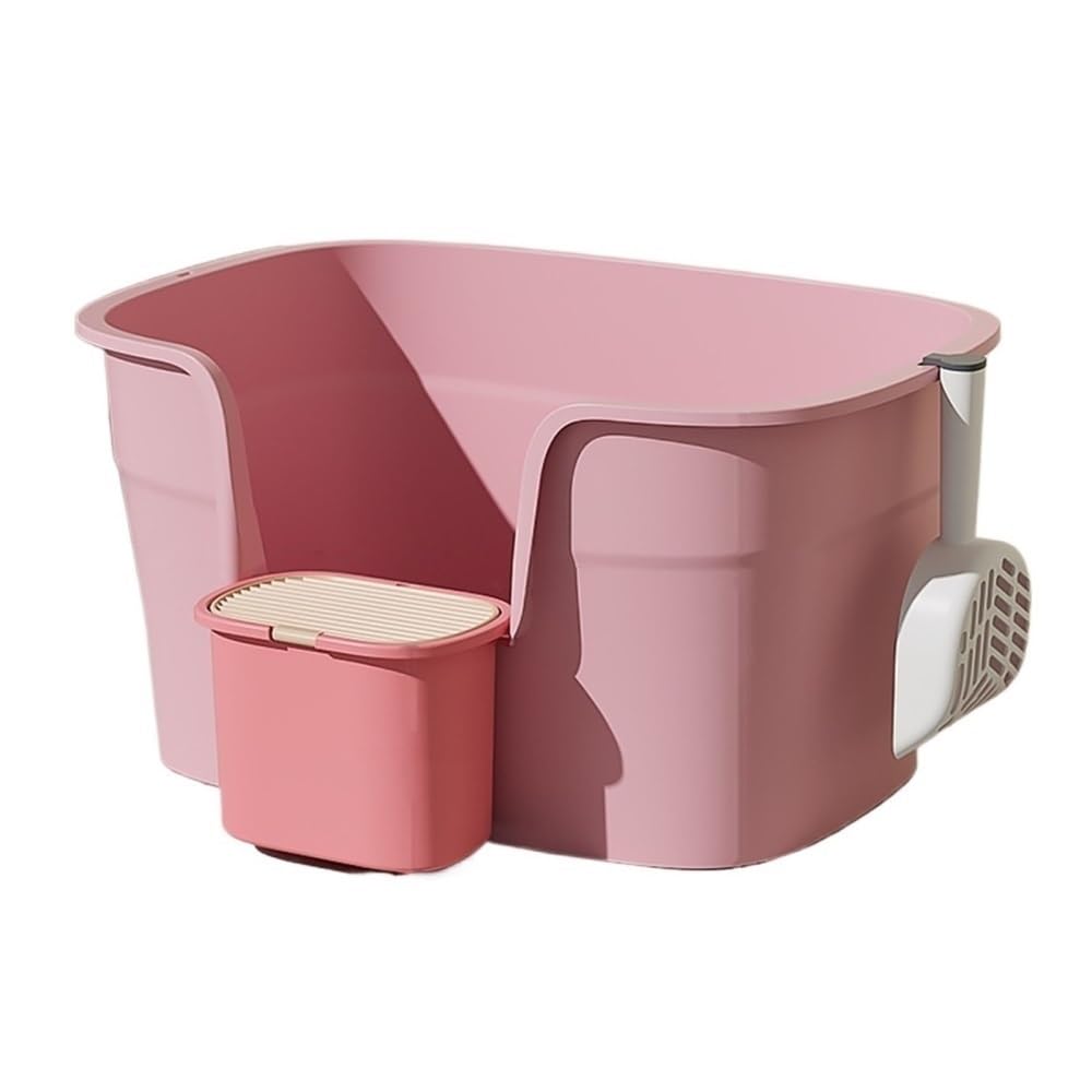 Artykuły dla zwierząt, Wysoka kuweta dla kota XL, antyrozpryskowa, wielu kotów(Pink)