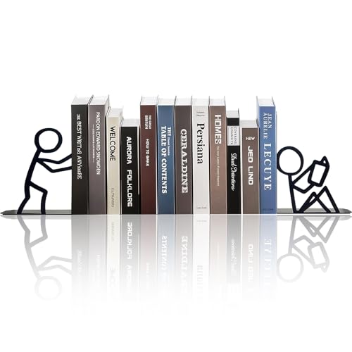 Vesavifaka Buchstütze für Regale Dekorative Süße Buchstützen Metall Originell für Schwere Bücher Buchhalter für Büro Schule Zuhause Schreibtisch Regal Dekoration Geschenk für Bücherliebhaber