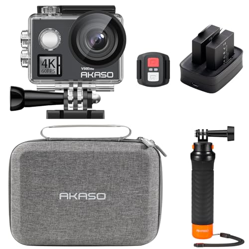 AKASO V50 Elite Caméra Sport 4K 60FPS Kit de Poignée Flottant- Comprend 20MP WiFi Action Camera...
