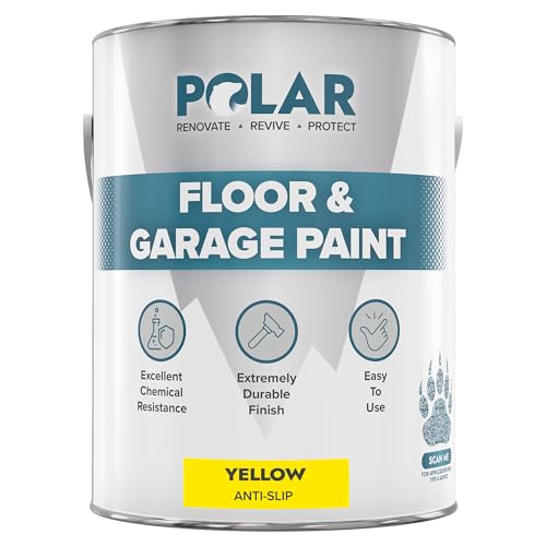 Polar Yellow Floor & Garage Paint, 5L - Anti-Slip, Hard Wearing