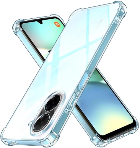 Image of Fashionury 3D Raised Transparent Crystal Clear Back Cover for Poco C71 / Redmi A5 | Shockproof Design | Anti-Slip Grip | Camera Protection | 360 Degree Protection Mobile Case