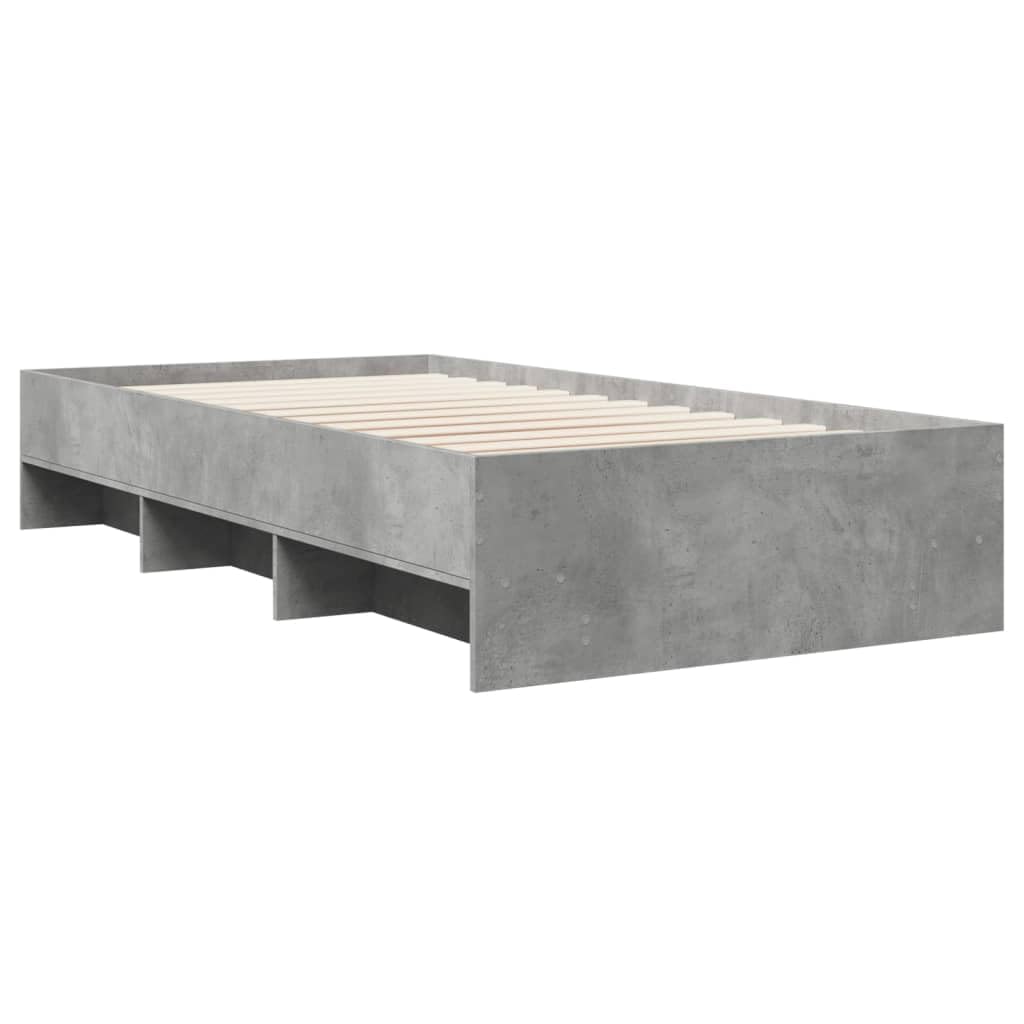 Rama łóżka, łóżko rodzinne, łóżko podwójne, meble do sypialni, rama łóżka betonowa szara, 90 x 200 cm materiał drewnopochodny