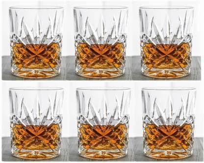 Avastro (Pack of 6 Whiskey Glass Old Fashioned Rocks Glasses Tumblers Glassware for Cocktail Scotch Glass Whisky Glass (315 ml, Glass, Clear)