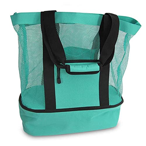 Aiwanto Multi-function Mesh Beach Tote Bag Insulated Picnic Cooler Bag with Zipper for Travel Camping BAG