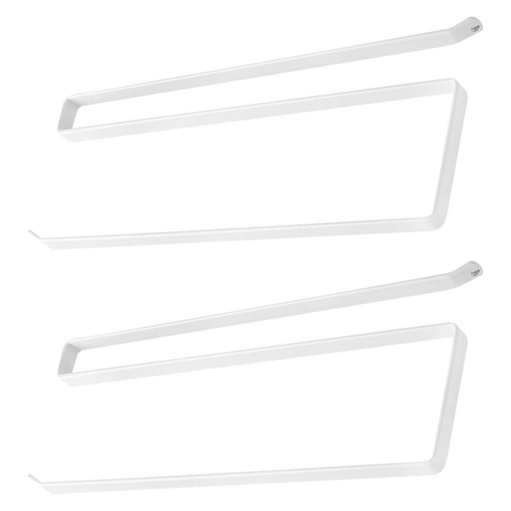 VILLCASE 2pcs White Multifunctional Paper Towel Rack Durable Tissue Holder for Kitchen Bathroom Easy Installation Elegant Design Strong Storage for Indoor Spaces