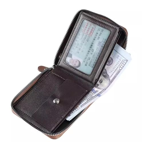 Mens Wallet Men's Vintage Clutch Wallet Business Short RFID Blocking(Colour 2)2