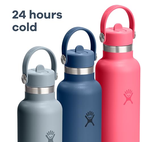Image of Hydro Flask Water Bottle - Insulated Stainless Steel - Straw Lid, Non Spill, Leakproof in 24 Oz Shale Gray