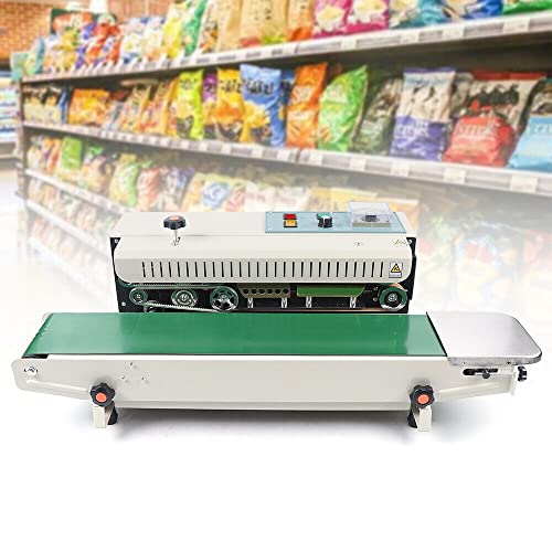 FR-900 Sealing Machine Automatic Horizontal Continuous Plastic Bag Band Sealer Machine 220V 500W Electric Packing Tool for Packaging and Sealing 6-12mm Sealing Width