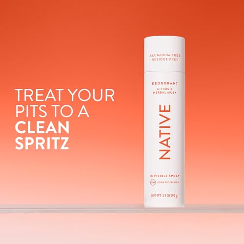 Image of Native Deodorant & Body Spray, Citrus & Herbal Musk, 72-Hour Odor Protection for Underarms & Body, Aluminum Free, Quick Drying, 3.5 oz