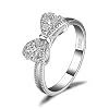 JewelryPalace 14k White Yellow Rose Gold Plated 925 Sterling Silver Rings for Women, Cubic Zirconia Promise Rings for Her, Stackable Wedding Bands Rings for Women Infinity Forever Love Knot Ring