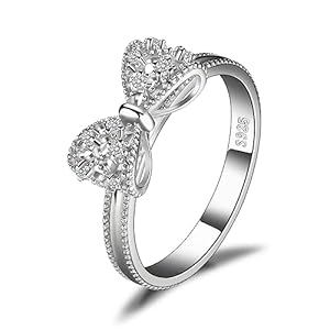 JewelryPalace 14k White Yellow Rose Gold Plated 925 Sterling Silver Rings for Women, Cubic Zirconia Promise Rings for Her, Stackable Wedding Bands Rings for Women Infinity Forever Love Knot Ring