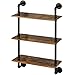 Produktbild IBUYKE Wandregal 60x21x95 cm, Schweberegal Standregal Leiterregal Wandregal mit 3 Ebenen aus Metall Holz Vintage Industrial für Schlafzimmer, Wohnzimmer, Küche und Flur RF-TM003