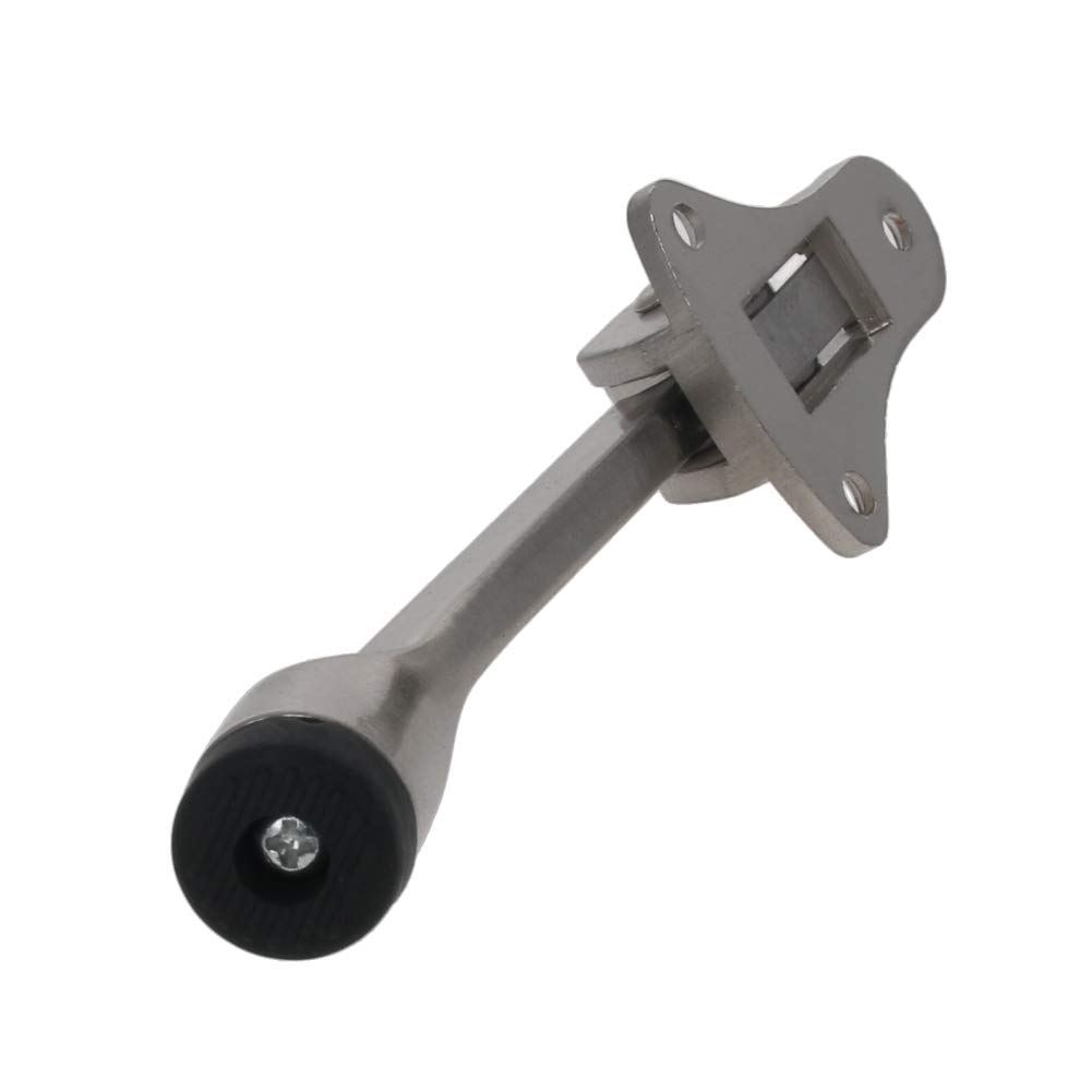 MroMaxZinc Alloy Easy-Step Kickdown Door Stop Holder Buffer, Silver 2Pcs