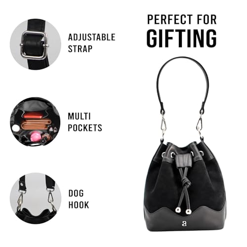 ASHIBO Mini Bucket Bag For Women Girls Genuine Leather Drawstring Handbag Tote Crossbody Hobo Shoulder Bag2