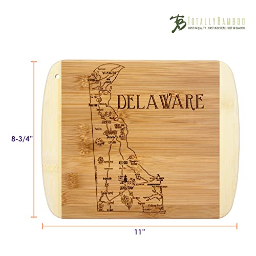 Image of Totally Bamboo A Slice of Life Delaware Engraved Map Cutting Board