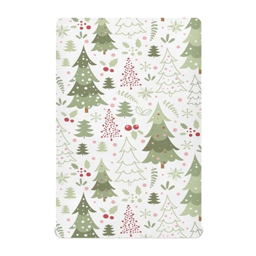 Cartoon Christmas Tree Crib Sheets for Boys Girls Pack N Play Sheet Soft Breathable Mini Crib Sheets 39