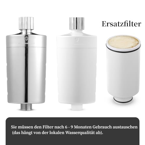 Legionellen Inline-Duschkopf-Filter Hochdruck Wasserenthärter entfernt 99,99999% der schädlichen Substanzen SS-881 Max (Weiß)