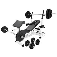 GORILLA SPORTS®Hantelbank mit Gewichten - 170 cm Hantelstange, 40/70/100 kg Hantelset, Beincurler, Butterfly, Dip-station, Curlpult - Trainingsbank, Fitnessstation, Kraftstation mit Langhantel