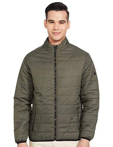 Image of The Indian Garage Co Men Slim Fit Solid Puffer Jackets