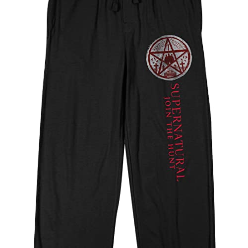 Supernatural Series Join the Hunt Men's Black Graphic Sleep Pants2