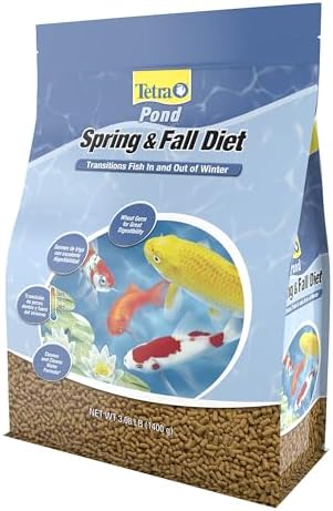 TetraPond Spring And Fall Diet 3.08 Pounds, Pond Fish Food, For Goldfish And Koi, 7 L