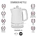 HADEN Starbeck Cordless Electric Kettle with Auto Shut-Off, 1.7 Liter, White & Chrome - Fast Boiling Water Heater for Tea and Coffee with 360-Degree Base and Boil-Dry Protection