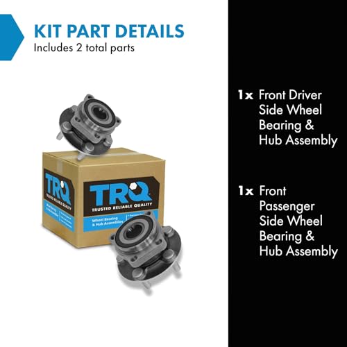 Image of TRQ Front Left and Right Wheel Bearing and Hub Assembly 2 Piece Set Compatible with 2005-2014 Subaru Outback 2009-2014 Forester 2005-2014 Legacy 2013-2014 XV Crosstrek