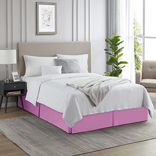 Image of Nestl Light Pink Bed Skirt Cal King Size - Cal King Bed Skirt 14 Inch Drop - Brushed Microfiber Bed Skirts - Hotel Quality Pleated Bed Skirt - Shrinkage & Fade Resistant