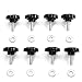 JeCar 8 Hardtop Quick Removal Bolts Thumb Screws & 8 D Ring Tie Down Anchors Compatible with Jeep Wrangler 2007-2023 JK JKU JL JLU Sports Sahara Rubicon X Unlimited 2 4 Door Accessories, Black