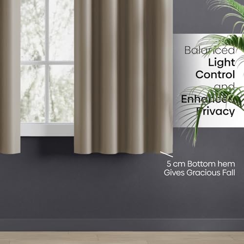 Image of Haus and Kinder Blackout Curtains 5 feet for Window,Pack of 2 Blackout Curtains for Window,100% Room Darkening Curtains Blackout 5 feet Long (Metal Grey, 114x152 CM)