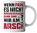 Produktbild vanVerden Tasse - Wenn Papa es nicht reparieren kann sind wir am Arsch - Tassen für Vatertag Spruch Vater - beidseitig Bedruckt - Geschenk Idee Kaffeetassen, Tassenfarbe:Rot