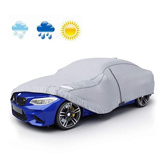 VETOMILE Funda Coche Exterior, Funda para Coche Impermeable, Anti-UV Transpirable Resistente a Lluvia/ Nieve/ Polvo, Lona para Coche (432 × 165 × 120cm)