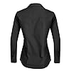 HOTOUCH Women Collared Button Down Long Sleeve Dress Shirt Black Small