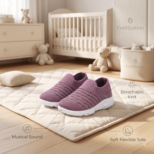Image of Infant Shoes for Baby Boys & Girls | Musical Sound Walking Shoes | First Walker Shoes for Toddlers | Lightweight Breathable Knit Sneakers | Soft Sole Comfortable Slip On Shoes for Newborns, Babies & Kids